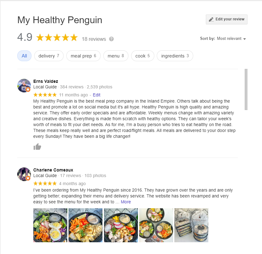 My Healthy Penguin, Review, Google review, Yelp, Restaurant review 